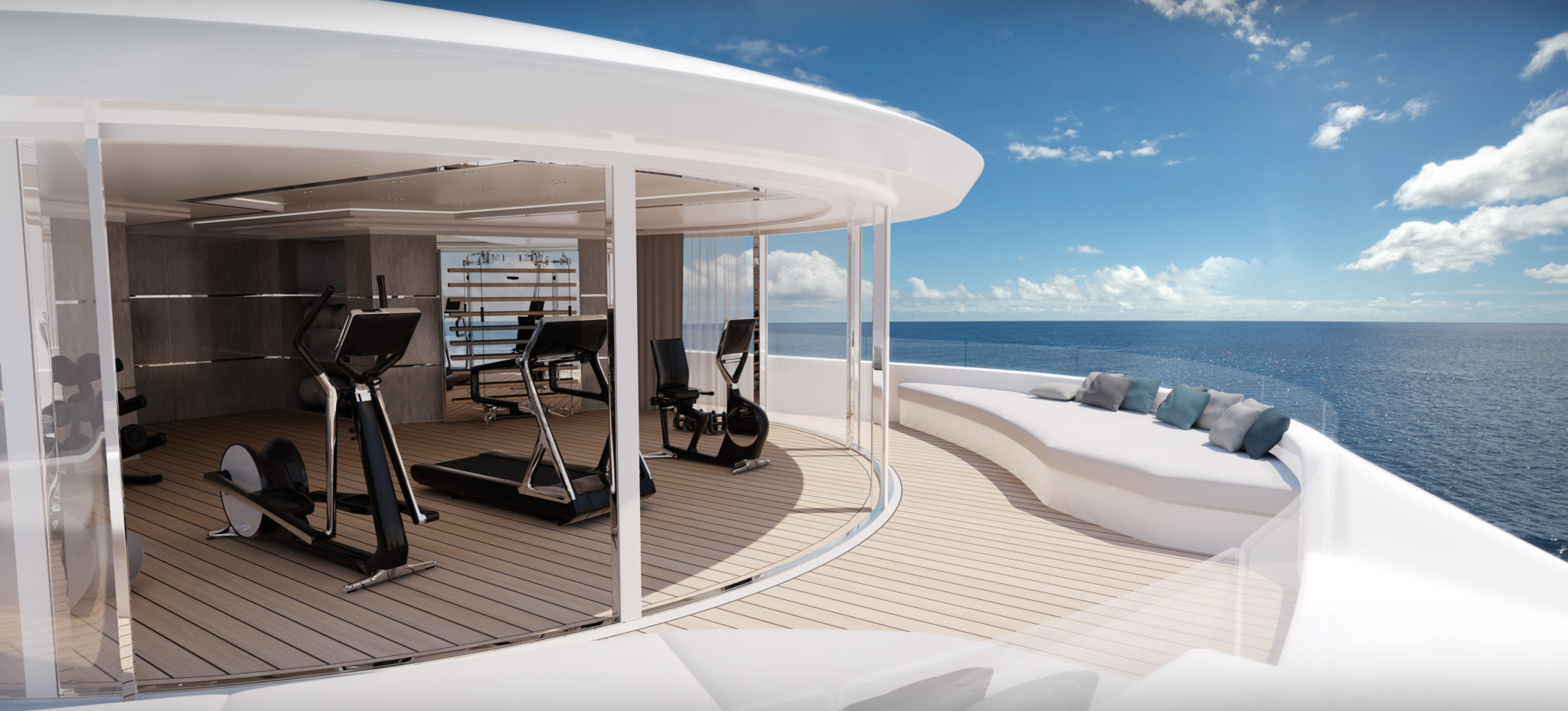 Superyacht Gym Design from Gym Marine Yachts and Interiors