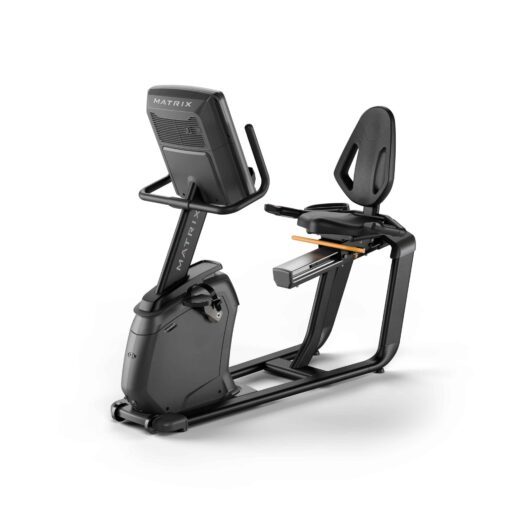 MX21_LS recumbent cycle_TOUCH_Matte Blk AW detail_beauty front-angle_lores